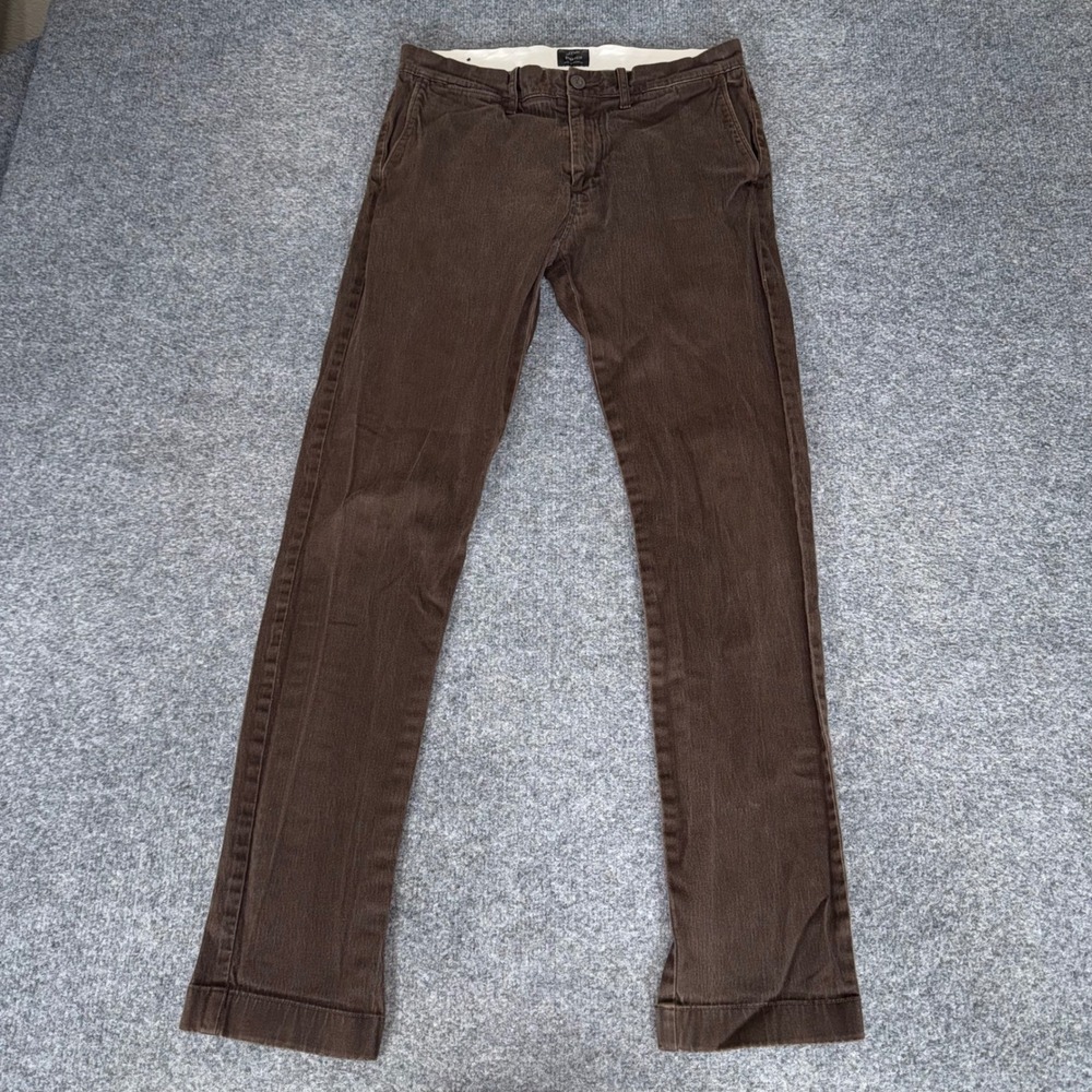 J.Crew 484 Mens 30x31 Brown Slim Fit Stretch Chino Pants Casual Trousers Cotton
